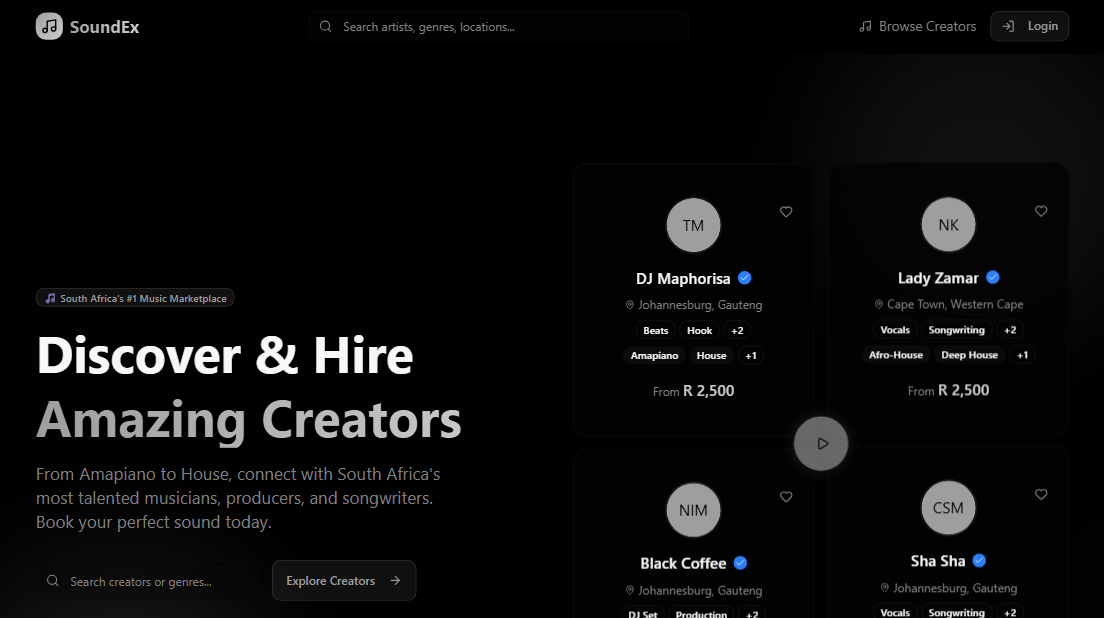 SoundEx: South Africa’s #1 Music Marketplace Platform